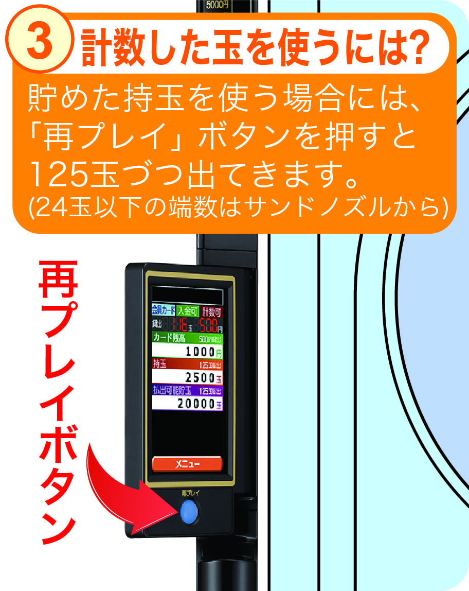 計数した玉を使うには?